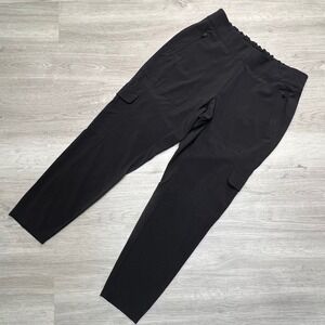 Athleta Black Cargo Jogger Pants Womens Size 10 Recycled Polyester Spandex